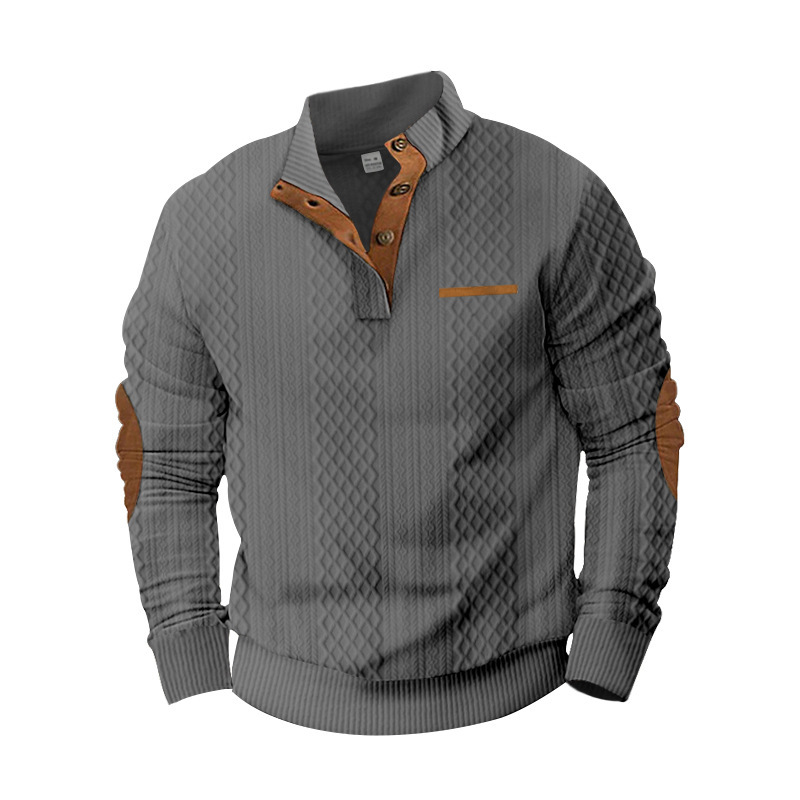 2024 New Spring, Autumn, and Winter Men's Outdoor Leisure Standing Neck Long sleeved Jacquard Knitted Pullover Sweater_voghion.com