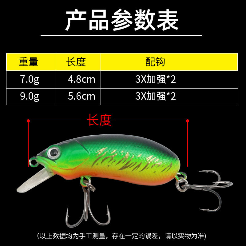 Cebo sumergido de Mino Luya Cebo de tiro lejano Cebo de Mino Lubina Pez mandarín con gancho reforzado 3x