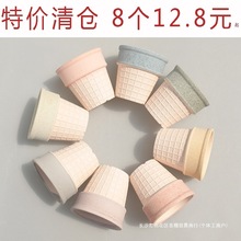 手绘花盆陶瓷韩式清新个性透气粗陶印章多肉包邮小盆室内创意简约