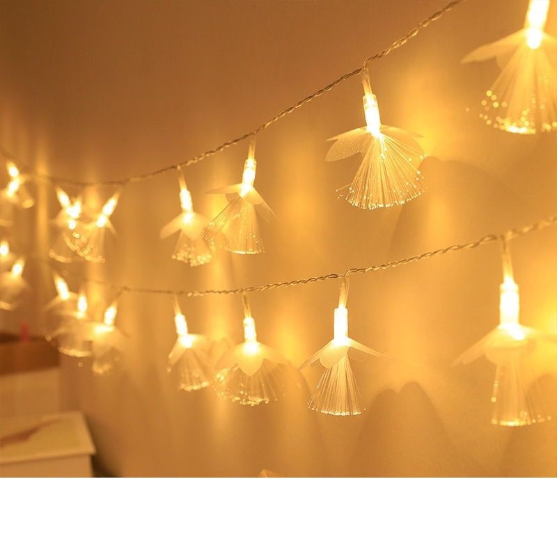 Nuevo LED solar de fibra óptica lámpara de flores lámpara de decoración de patio al aire libre lámpara de parpadeo de boda luz de Navidad