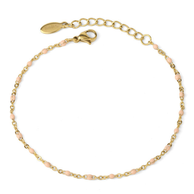 Women's Pearl Bead Crystal Chain Bracelet - Watermelon Red Style