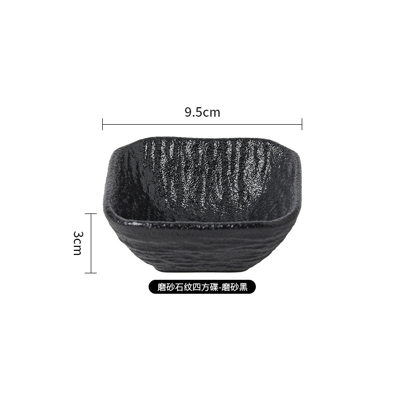 Juego de platos de alta gama en blanco y negro japonés personalizado exportación transfronteriza tazón de cerámica plato de comida occidental plato de fiador vajilla de cerámica
