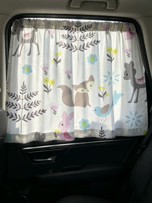 Ins-Style Fresh Waffle Pattern Car Sunshade: Car curtains - small-animal-car-window-shades