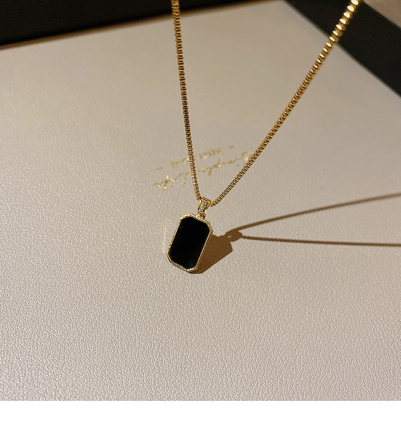 Simple Style Square Titanium Steel Enamel Necklace 1 Piece