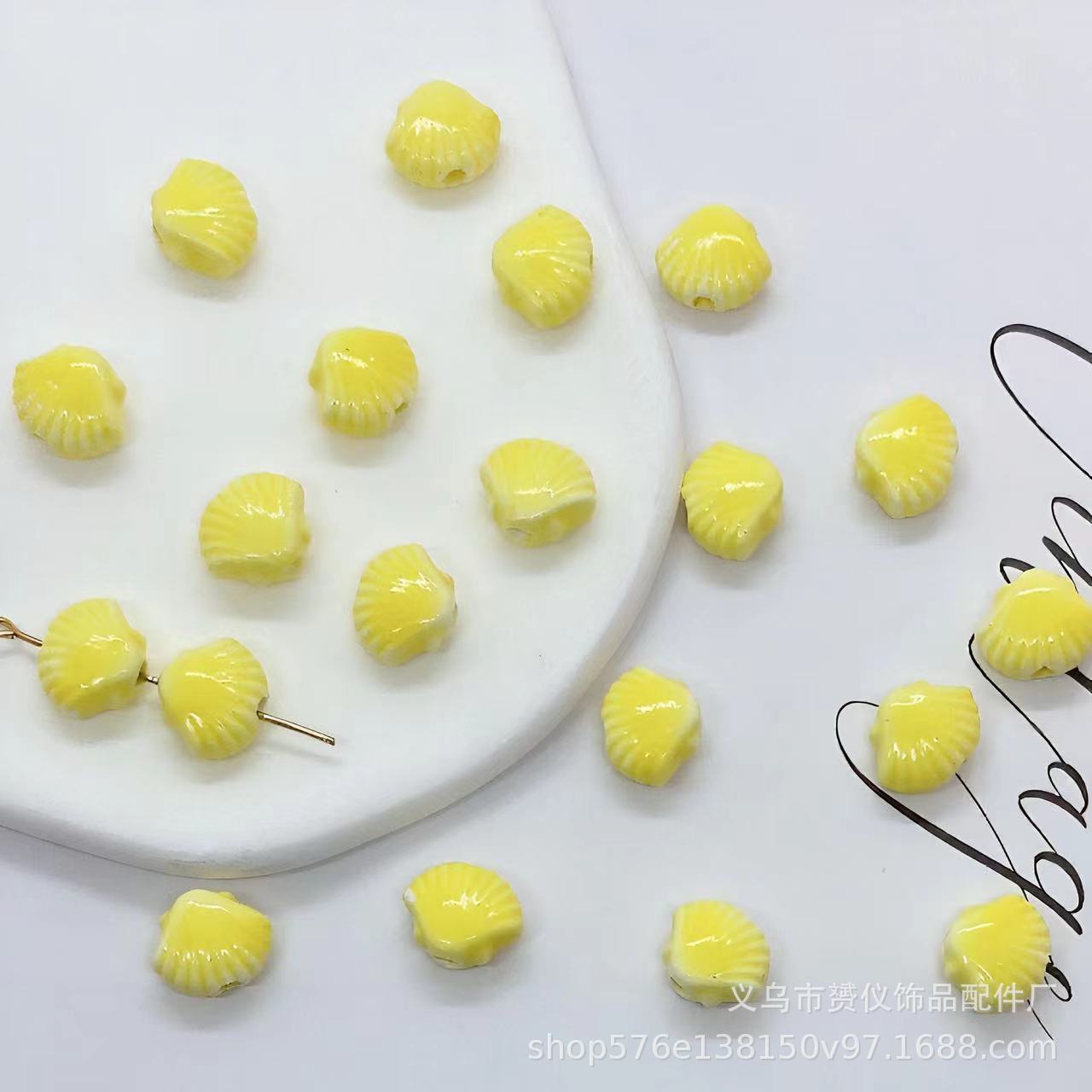 貝殻陶磁器散珠diyマカロン手作りアクセサリーブレスレットネックレス耳飾りビーズ部品材料卸売り