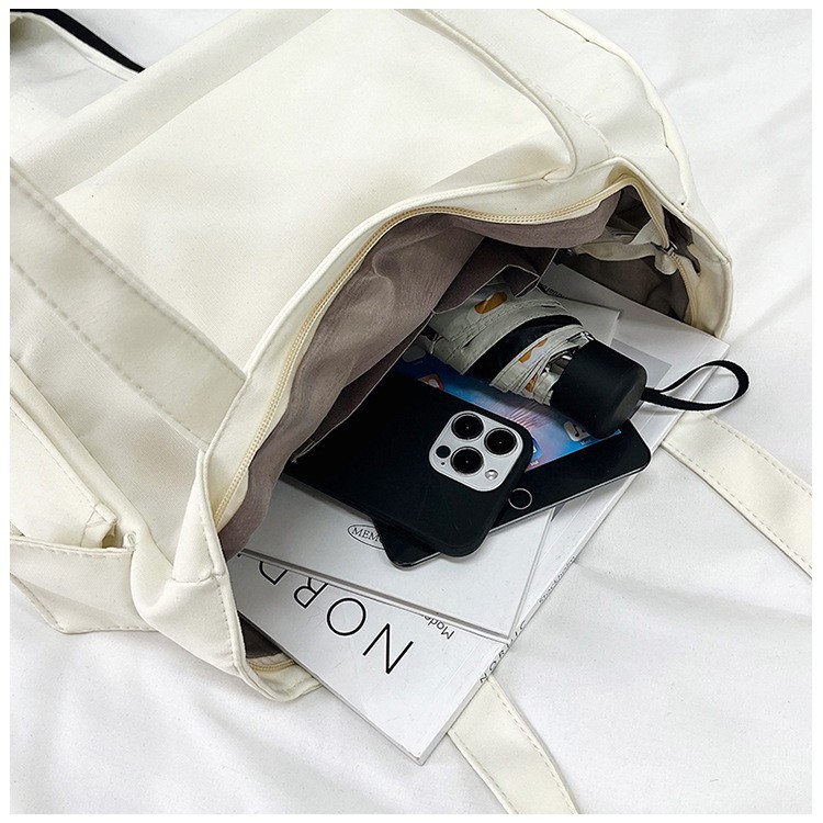 Bolso de tela de vela perezosa, color sólido, pequeño y fresco, estudiante universitario, viaje en clase, bolso de gran capacidad, bolso de hombro