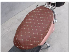 Pedal Electric Vehicle Motorcycle Seat Cover, Thickened Sponge, Sun-Proof, Waterproof, 3D Leather Seat Cushion, Shock-Absorbing
