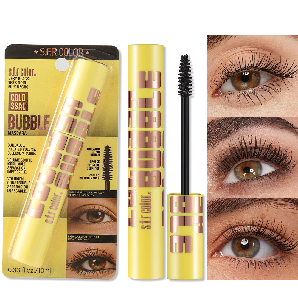 s.f.r color fabricantes al por mayor estereoscópicos ojos grandes impermeables fácilmente desmaquillable rollo curva larga extensión máscara densa