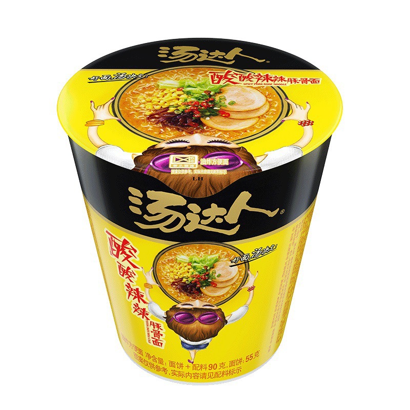 統一湯達人即席麺 日本豚骨ラーメン 酸辣ロシアンスープ即席麺 樽入り食品（Y）