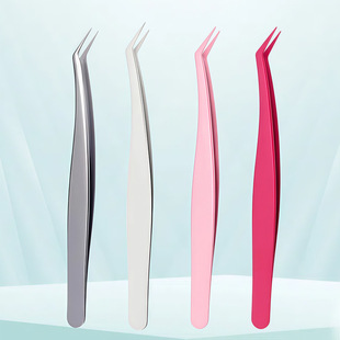 Glue-free False Eyelash Tweezers Gold Feather Clip Grafting Tool High Precision Anti-sticking Coating Stainless Steel Tweezers