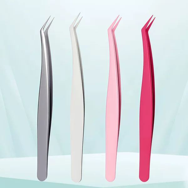 Glue-free False Eyelash Tweezers Gold Feather Clip Grafting Tool High Precision Anti-sticking Coating Stainless Steel Tweezers