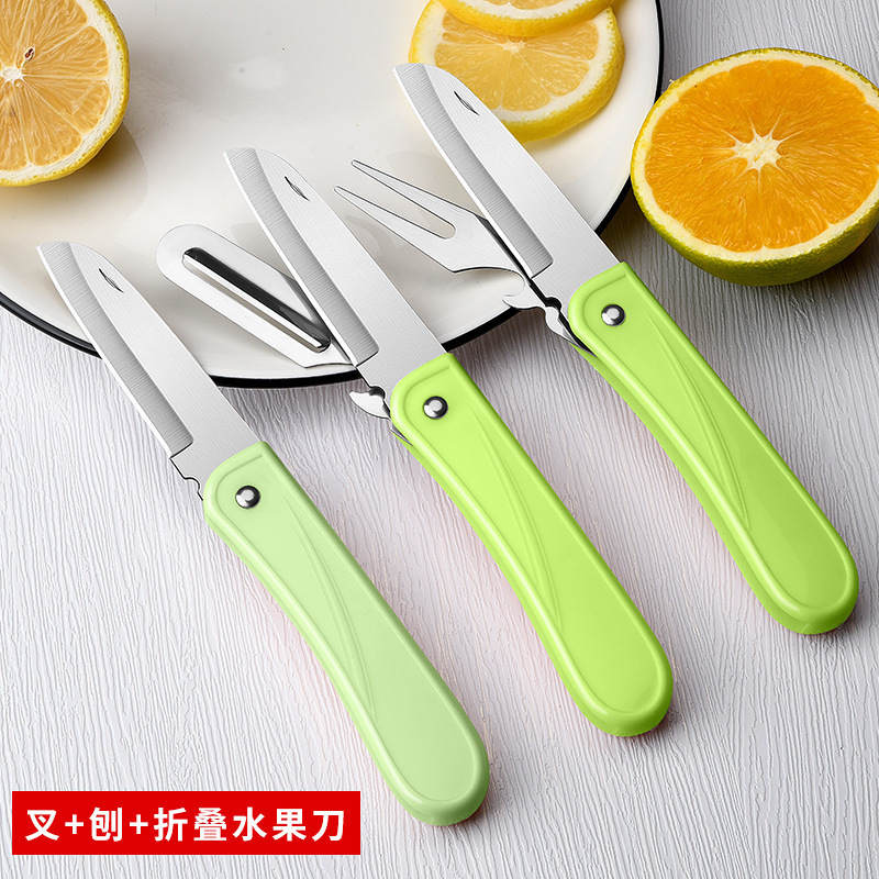 Cuchillo de fruta plegable cuchillo de frutas al aire libre cuchillo de frutas doméstico portátil de acero inoxidable mini dormitorio multifuncional