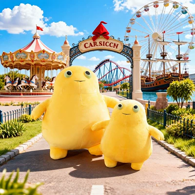 and Adorable Yellow Little Monster: Oyuncaq yastıqlar