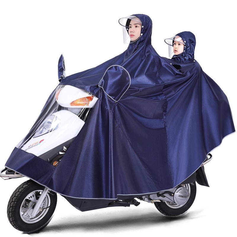 Coche eléctrico impermeable padre-hijo madre-hijo solo doble más tamaño poncho motocicleta batería coche largo cuerpo completo a prueba de lluvia
