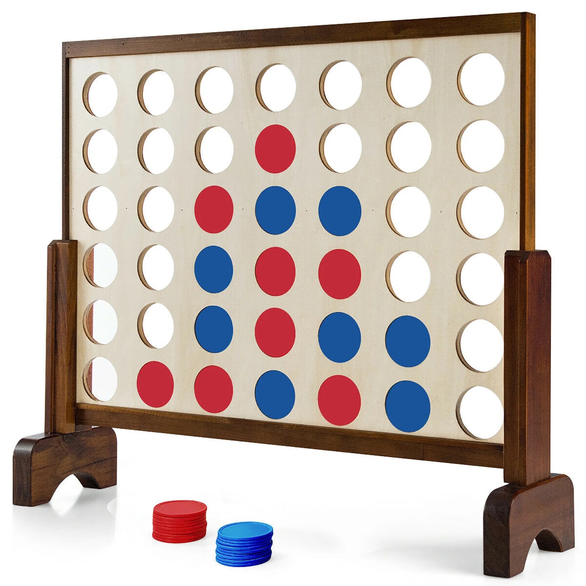 Square round wooden toy from natural wood