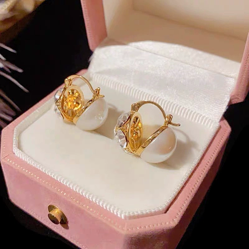 Дизайн двусторонних универсальных сережек-жемчужин с цирконом, корейский стиль, премиум-уровень, тренд сезона, стиль лёгкой роскоши