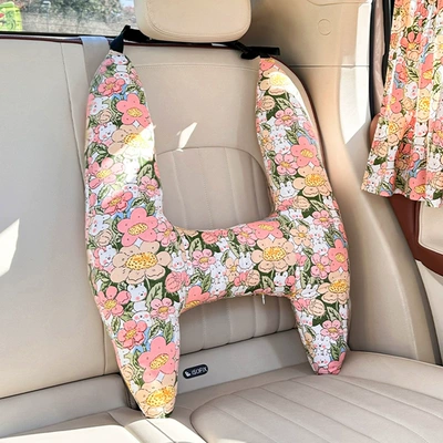 Car curtains, Cup Car Sunshade Children's Heat - h-shaped-childrens-sleeping-pillow-rabbit-flower-bush