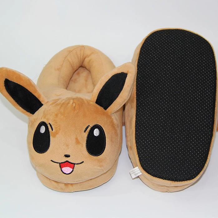 Мужские зимние плюшевые тапочки в стиле Иви (Eevee), кристально-мягкий ворс, единый размер 28×15×8 см