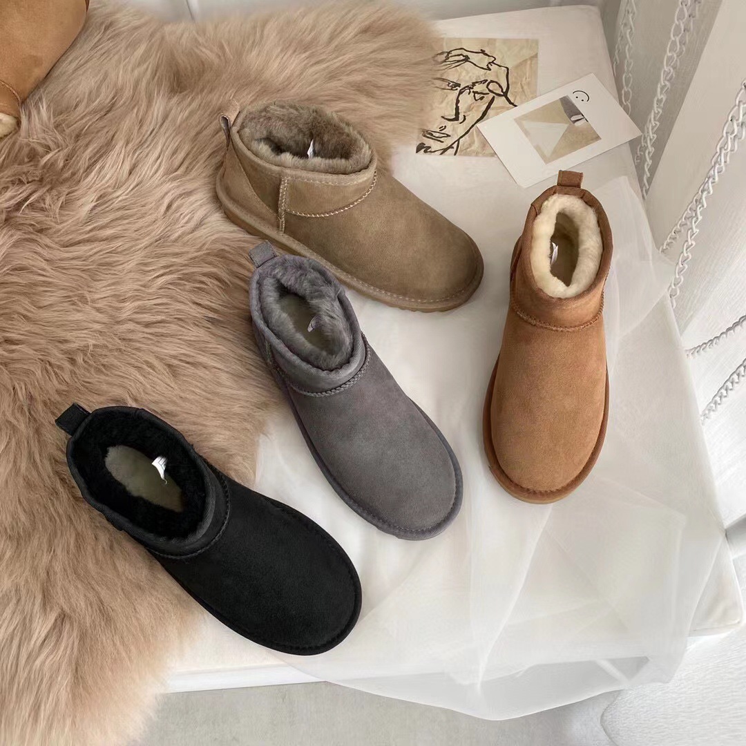 Invierno nuevas botas de nieve Zapatos de algodón noreste corto plano de comercio exterior de las mujeres zapatos calientes gruesos forrados de lana lote de entrega de una sola pieza