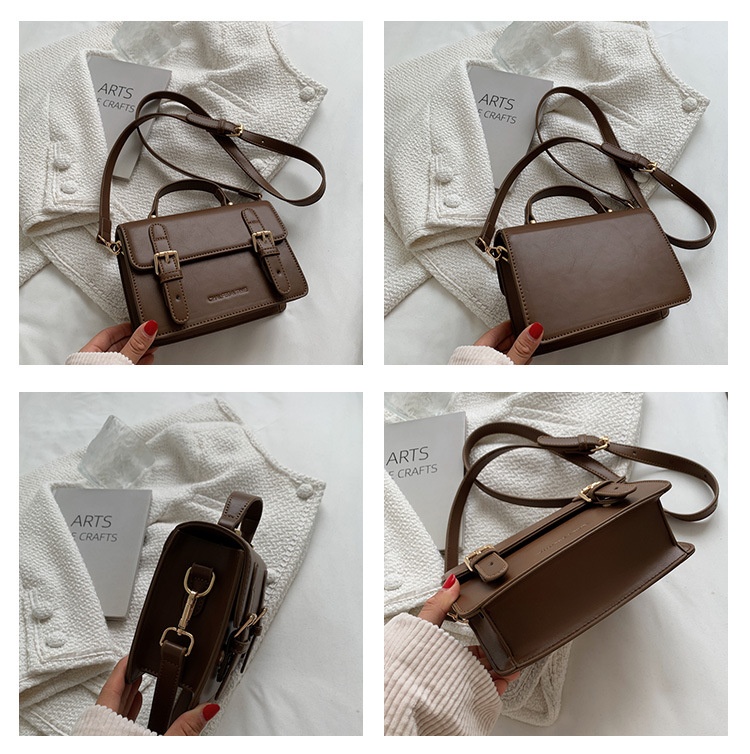 Cambridge Bag New Fashion Small Square Bag Shoulder Messenger Bag Retro Small Briefcase display picture 28