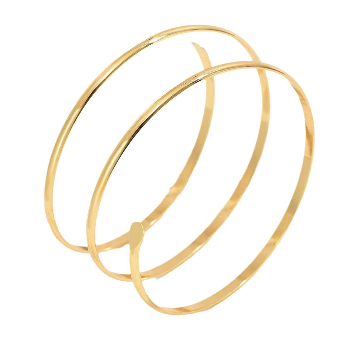 Brazo de metal de tres capas hueco simple, personalidad geométrica, hip-hop punk, brazalete de nicho, cadena de cuerpo ajustable de apertura