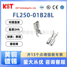 原装正品台湾KST健和兴FL250-01B28L无绝缘镀锡母端插簧接线端子