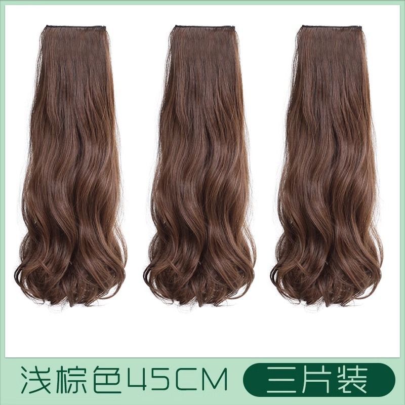 Peruca de tres piezas para mujer cabello largo rizado flojo natural aumento de cabello imitación de cabello humano invisible sin marcas extensión de cabello de onda grande