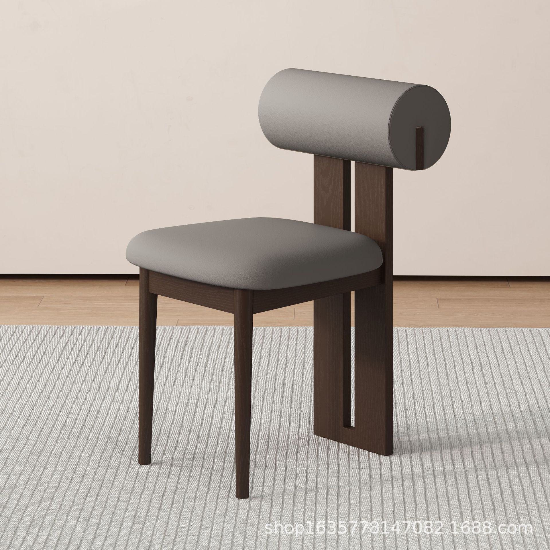 Silla de comedor de madera maciza medieval francesa retro silla de respaldo doméstica diseñador nórdico silla de hipopótamo casual fábrica de origen