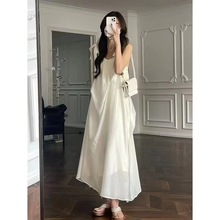 白色吊带连衣裙女夏季2023年新款法式温柔风高级感气质超仙长裙子