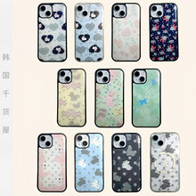 musemood韩国代购超可爱兔子小羊卡通手机壳黑边滴胶壳手机