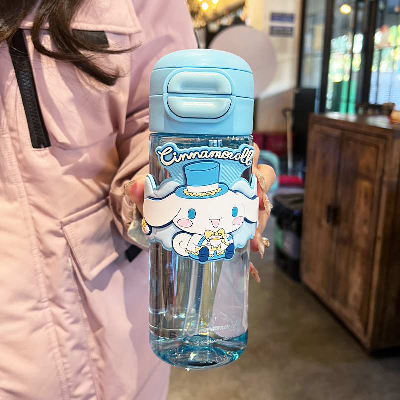 サンリオ子供用コップ女の子学校用ストローカップ小学生高温ダブルドリンク転倒防止ポット夏|undefined