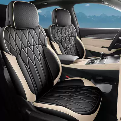 Geely Xingyue L Dongfang Yao special car seat covers, universal for all seasons, leather seat covers for Geely Xingyue L Dongfang Yao (Modelə uyğun (Original) oturacaq örtükləri) - black-and-beige-standard-version-note-the-model-year-front-row-fully-covered-rear-row-partially-covered