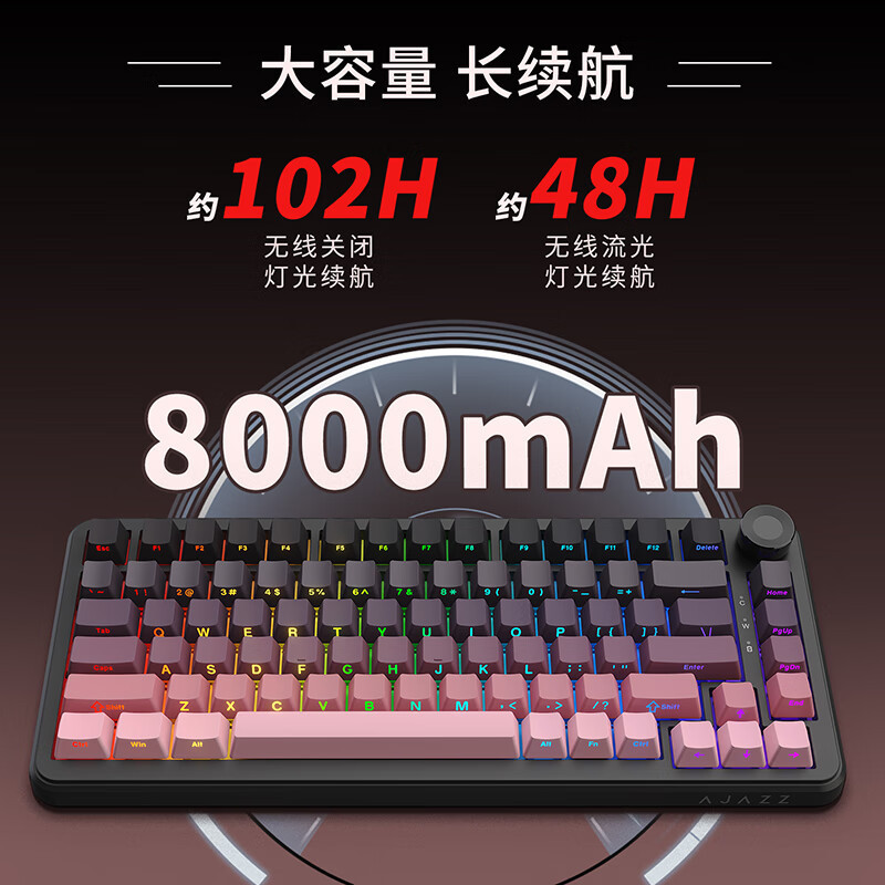 越境工場直送 K81 カスタムメイド 三モード サイド刻印 メカニカルキーボード PBT ダブルカラー グラデーションキーキャップ カスタムRGB|undefined