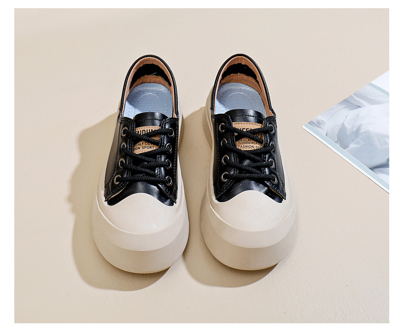 Forrest Gump 2024 nya höststudentskor i koreansk version, mångsidiga och casual, trendiga, tjocka sulor, moderiktiga brädorskor_voghion.com