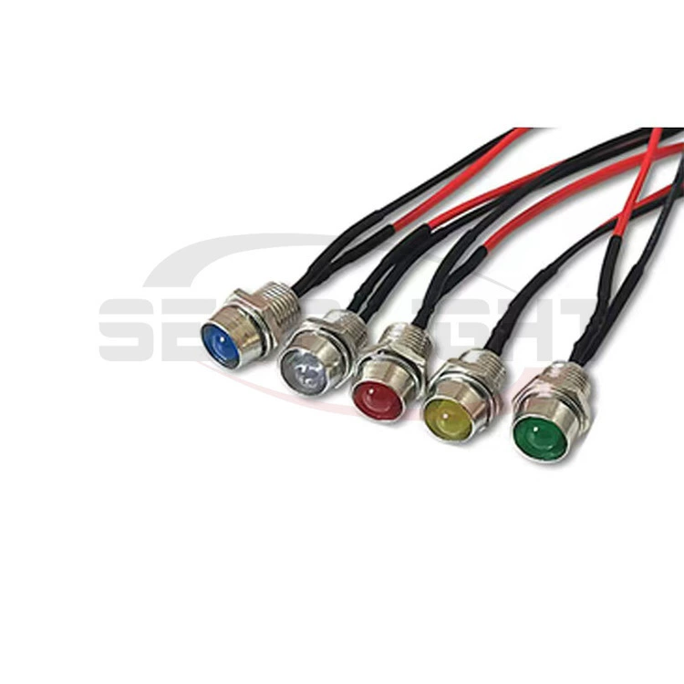 LED-индикаторная металлическая лампа, 12В, 8 мм