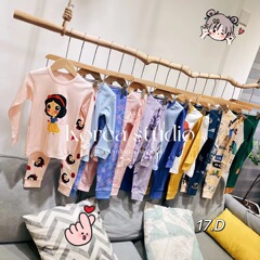 春と秋の韓国風子供服秋服と長ズボン男の子と女の子プリンセスプリントホーム服純綿子供スーツ卸売