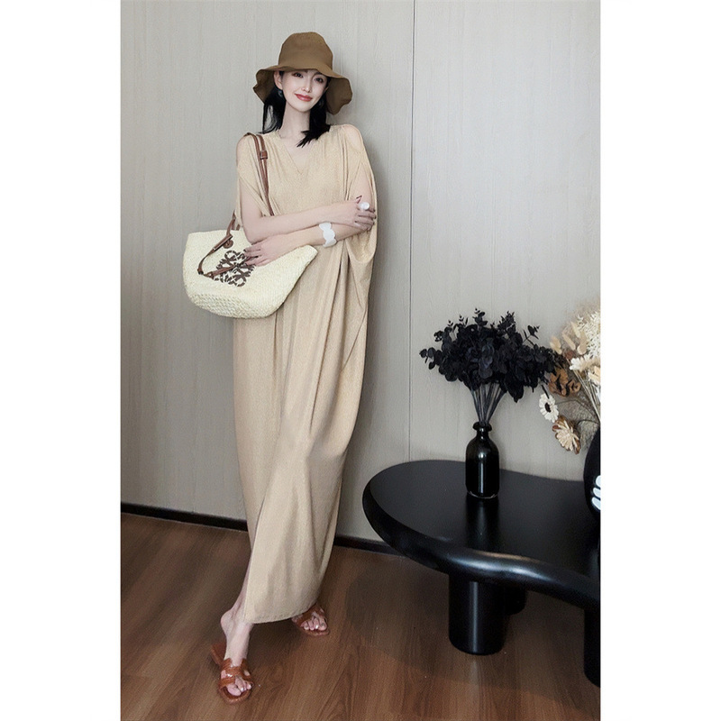 Vintage Goddess Style Off-Shoulder Dress for Women, Spring New Long Dress with a Relaxed Feel