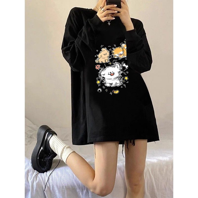 Camiseta blanca simple americana para mujeres nueva primavera y otoño nicho suelto camisa de manga larga de algodón con camisa de base