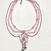 Japanese and Korean immortal pink butterfly superimposed multi -layer fashion love transparent glazed necklace temperament personality personality