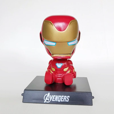 Car ornaments: Bobblehead Dolls, Car Interior - -shake-your-head-and-repeat-3-iron-man