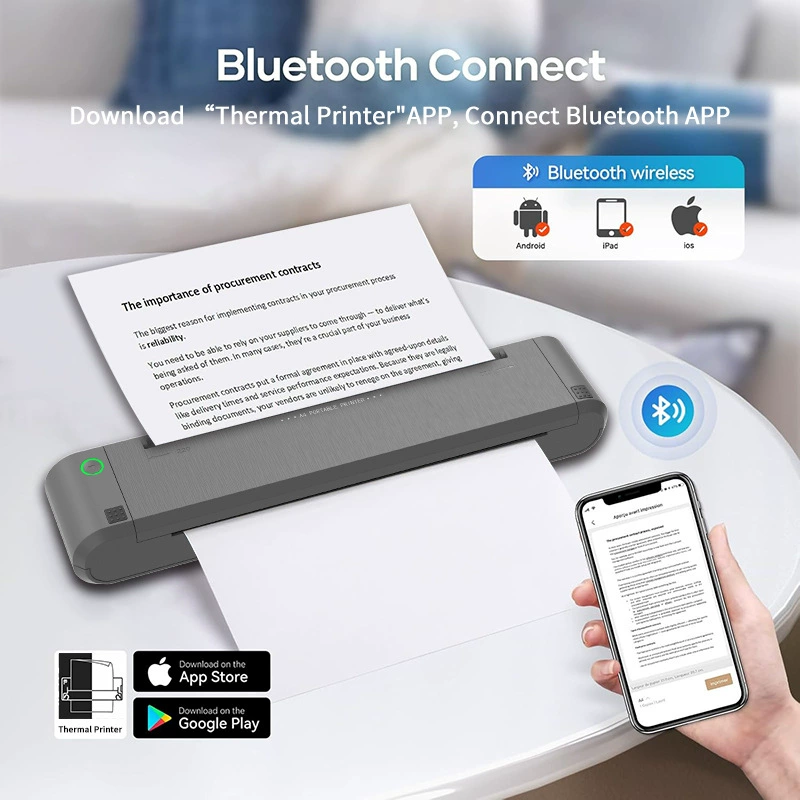 Cross -border A4 thermal transfer printer A5A4 carbon band Bluetooth printing ordinary paper office small portable heat sensitivity printing