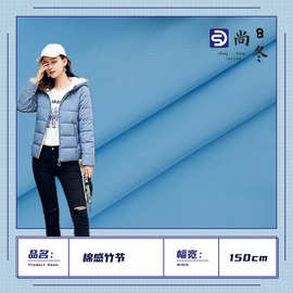 棉感竹节涤纶布 无弹防泼水耐洗涤纶布料 户外服棉服羽绒服面料
