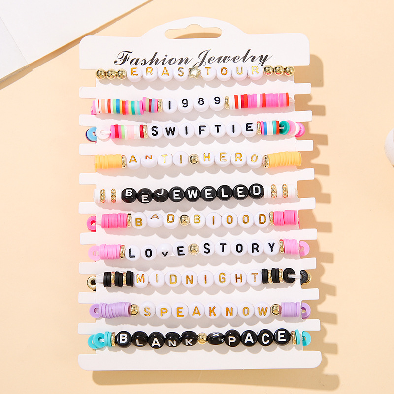 European and American Cross-border Explosions Taylor Swift Fans Soft Pottery Bracelet Bohemian Style Bracelet suit
