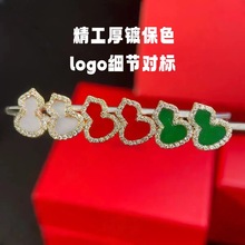 中号葫芦耳钉厚电镀18k麒麟白贝母红玛瑙流苏耳吊直播代发国风