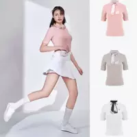 Корейская версия летней дамы тонкая тощая быстротушенная топ Polo с воротником футболка трикотажная одежда для гольфа с короткими рукавами
