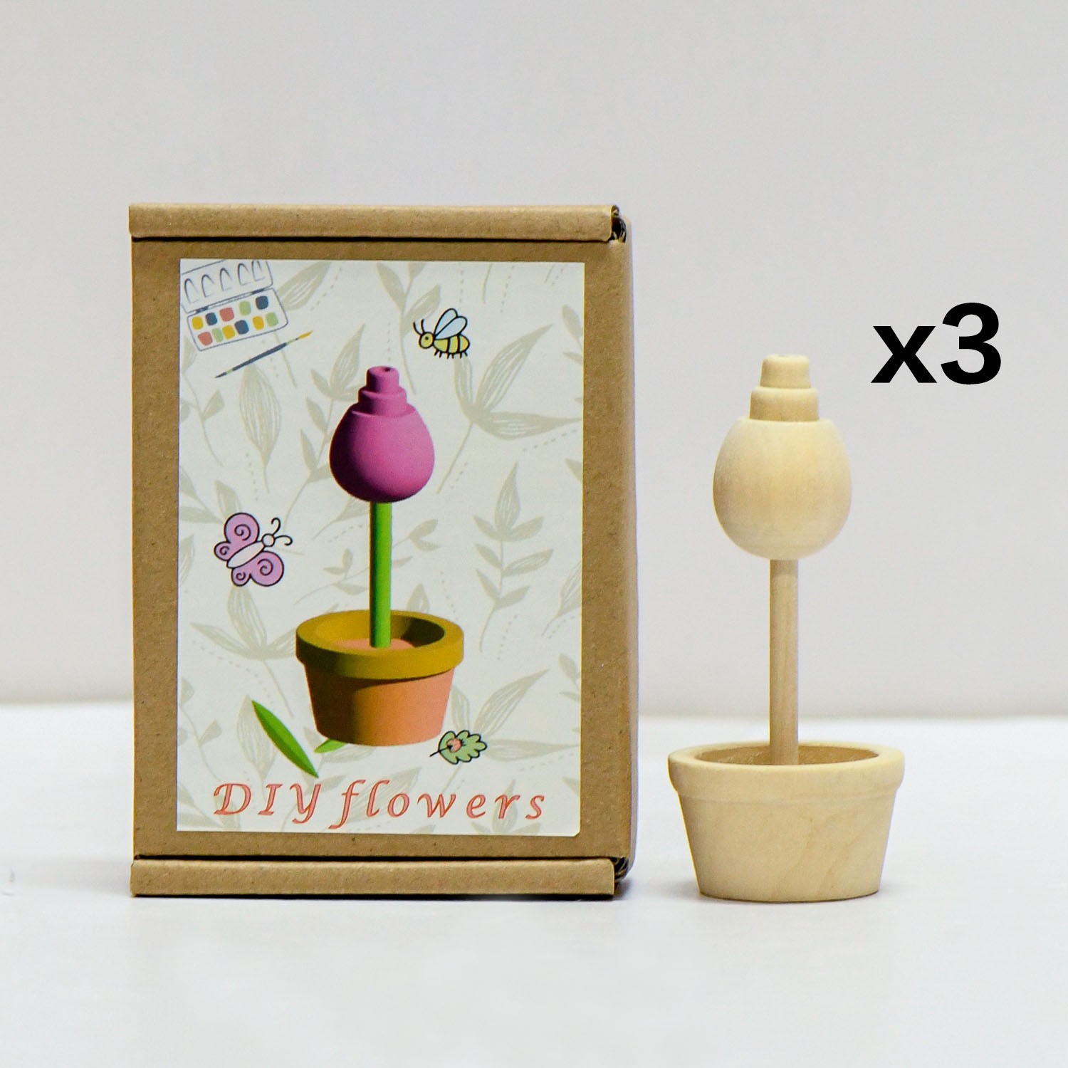 Nuevo producto bricolaje pintado a mano madera embrión fruta árbol de Navidad campana hongo casa se puede colorear regalo de vacaciones preescolar