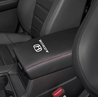 Suitable for 23-25 Crv Central Armrest Box Cover Crv Armrest Box Protective Leather Cover Armrest Box Cover Cross-Border (Armrest box) - black-leather-red-line-with-label