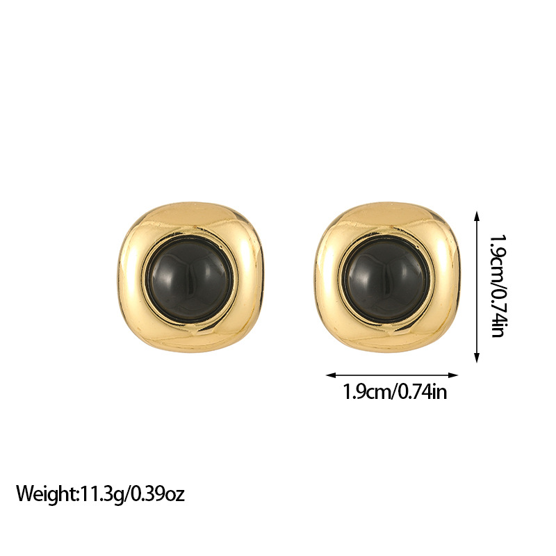 14g Weight Titanium Steel Ear Needle Material Ear Studs Classification 1 Pair Quantity Daily, Street Occasion Titanium Steel Material Geometric Pattern All Seasons Season Women's Gender Plating Design Retro, Classic Style Style 1 Pair Retro Classic Style Geometric Plating Titanium Steel Ear Studs 4