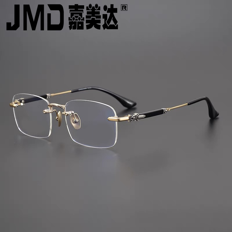2025 new retro frameless business frame HD reading glasses men's…