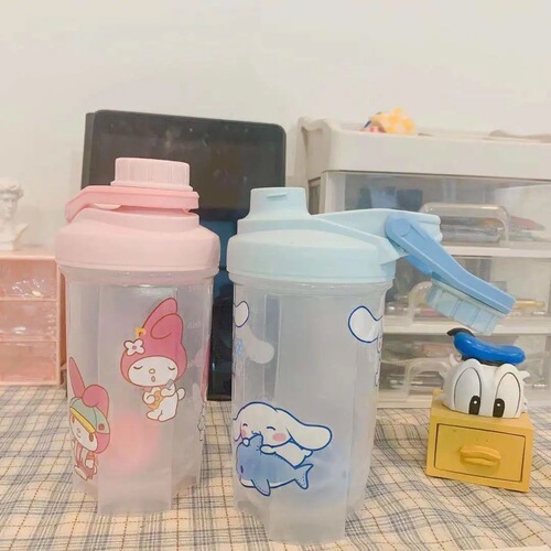 Yujugu Dog Koromii Transparent Extra Large Capacity Summer Water Cup Cute Straw Cup Portable Student Cartoon Shake Shake Cup